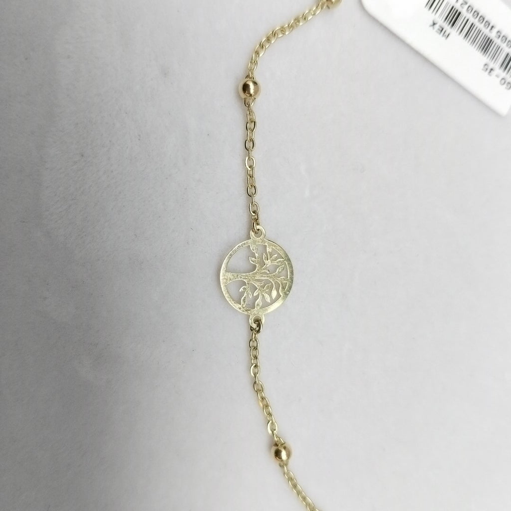 PULSERA TEJIDO ESPECIAL ARBOL 14K 18 CM 1.7 GR (NUEVO)