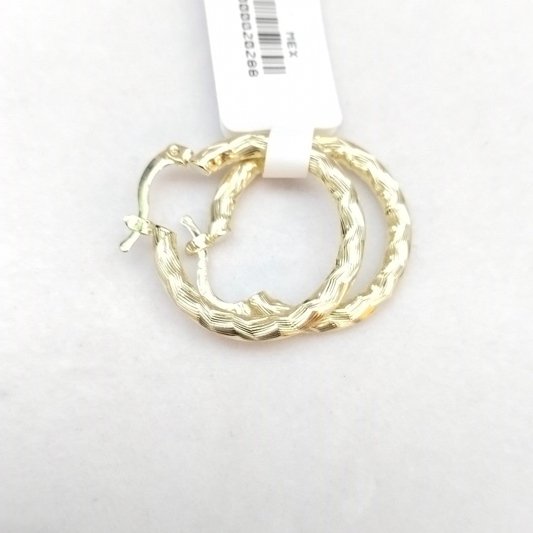 ARETES TEJIDO ARRACADA LABRADA 14K 2.6 GR (NUEVO)