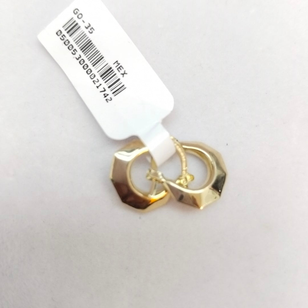 ARETES TEJIDO ARRACADA FACETADA 14K 1.2 GR (NUEVO)