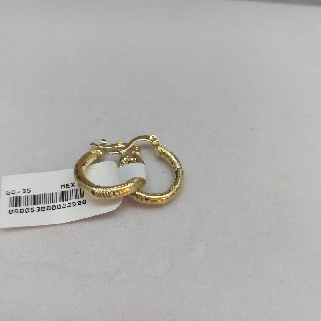 ARETES TEJIDO ARRACADAS CON DISEÑO 14K 2.6 GR (NUEVO)