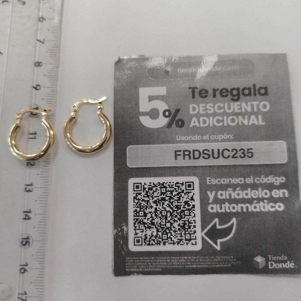 ARETES TEJIDO ARRACADAS LISAS 14K 1.6 GR (NUEVO)