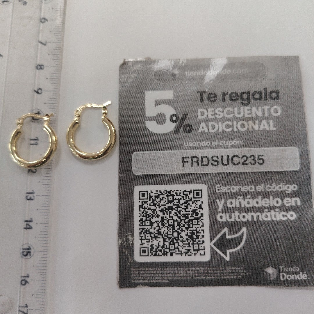 ARETES TEJIDO ARRACADAS LISAS 14K 1.6 GR (NUEVO)