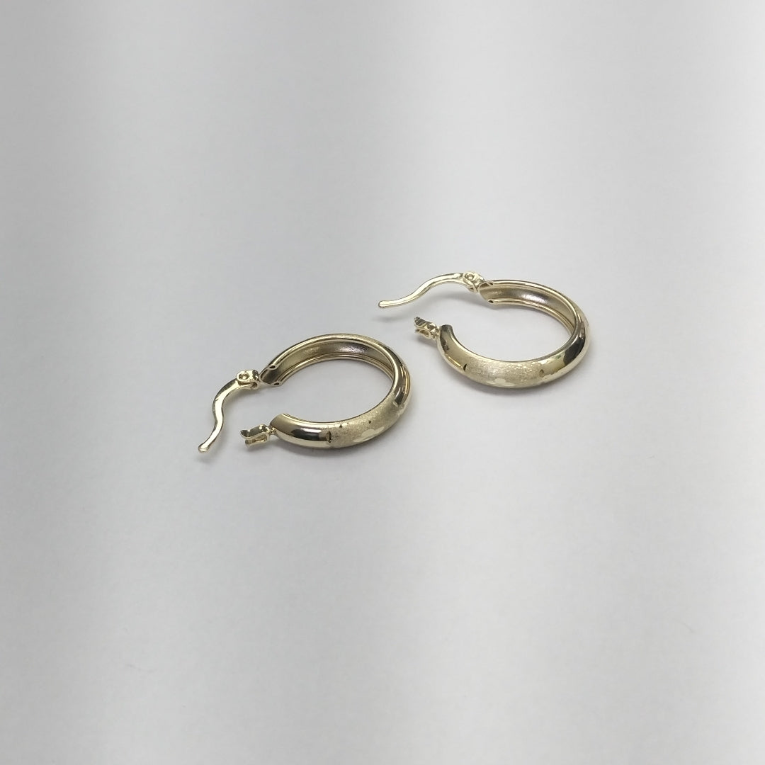 ARETES TEJIDO ARRACADA SATINADA 14K 2.5 GR (NUEVO)