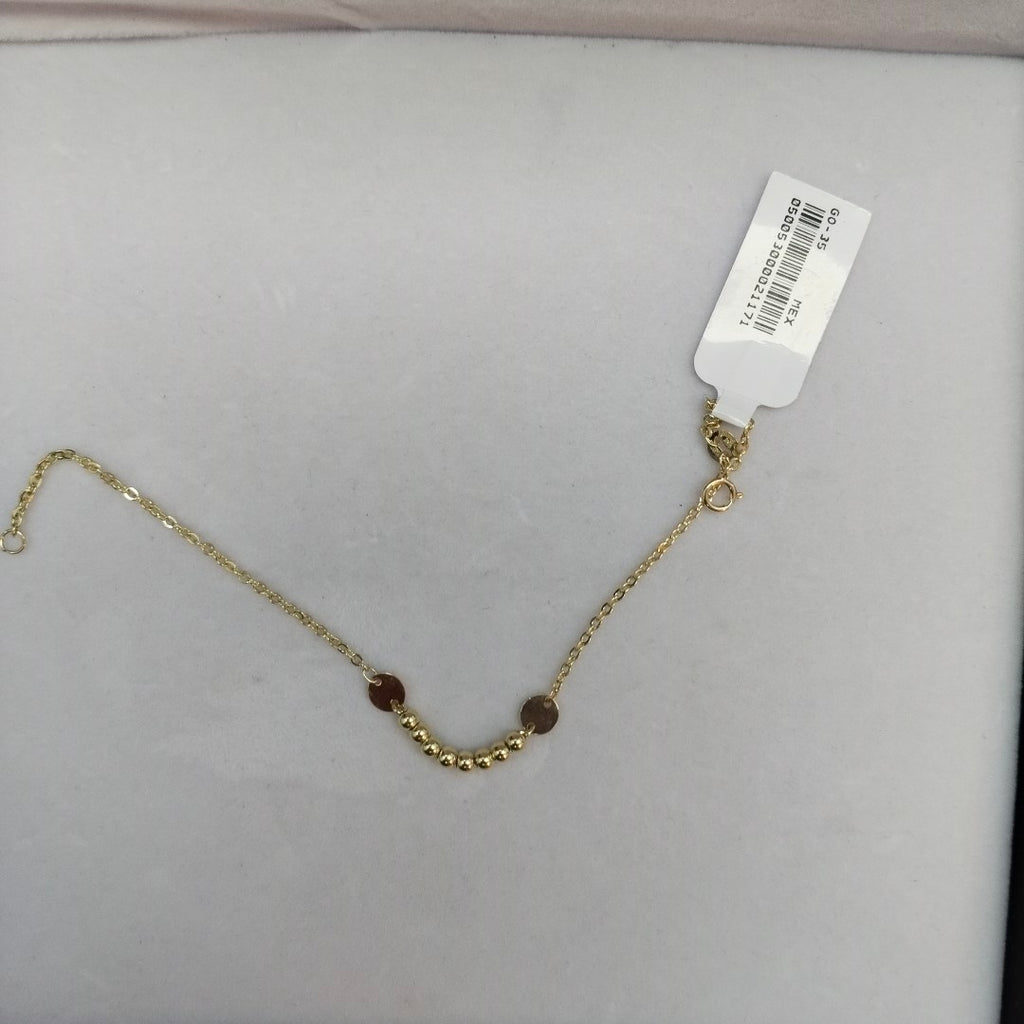 PULSERA TEJIDO ESPECIAL CON BOLITAS 14K 18 CM 1.8 GR (NUEVO)