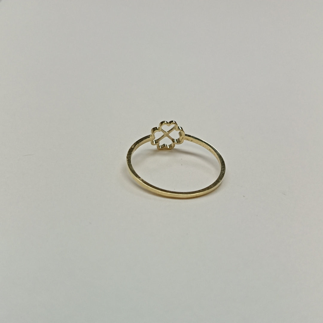 ANILLOS ANILLITO FIG TREBOL 4 HOJAS 10K TALLA 8 0.8 GR (NUEVO)
