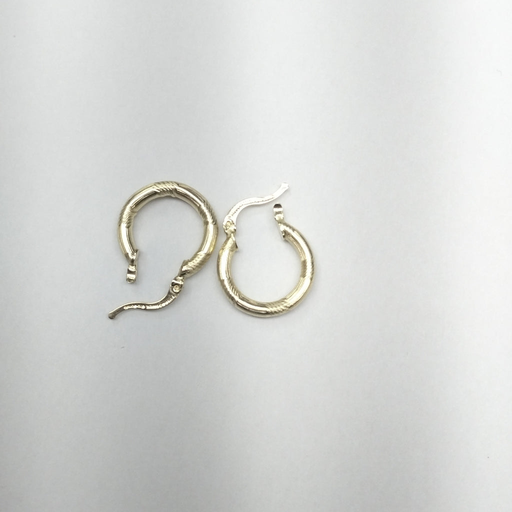 ARETES TEJIDO ARRACADAS CON DISEÑO 14K 2.6 GR (NUEVO)
