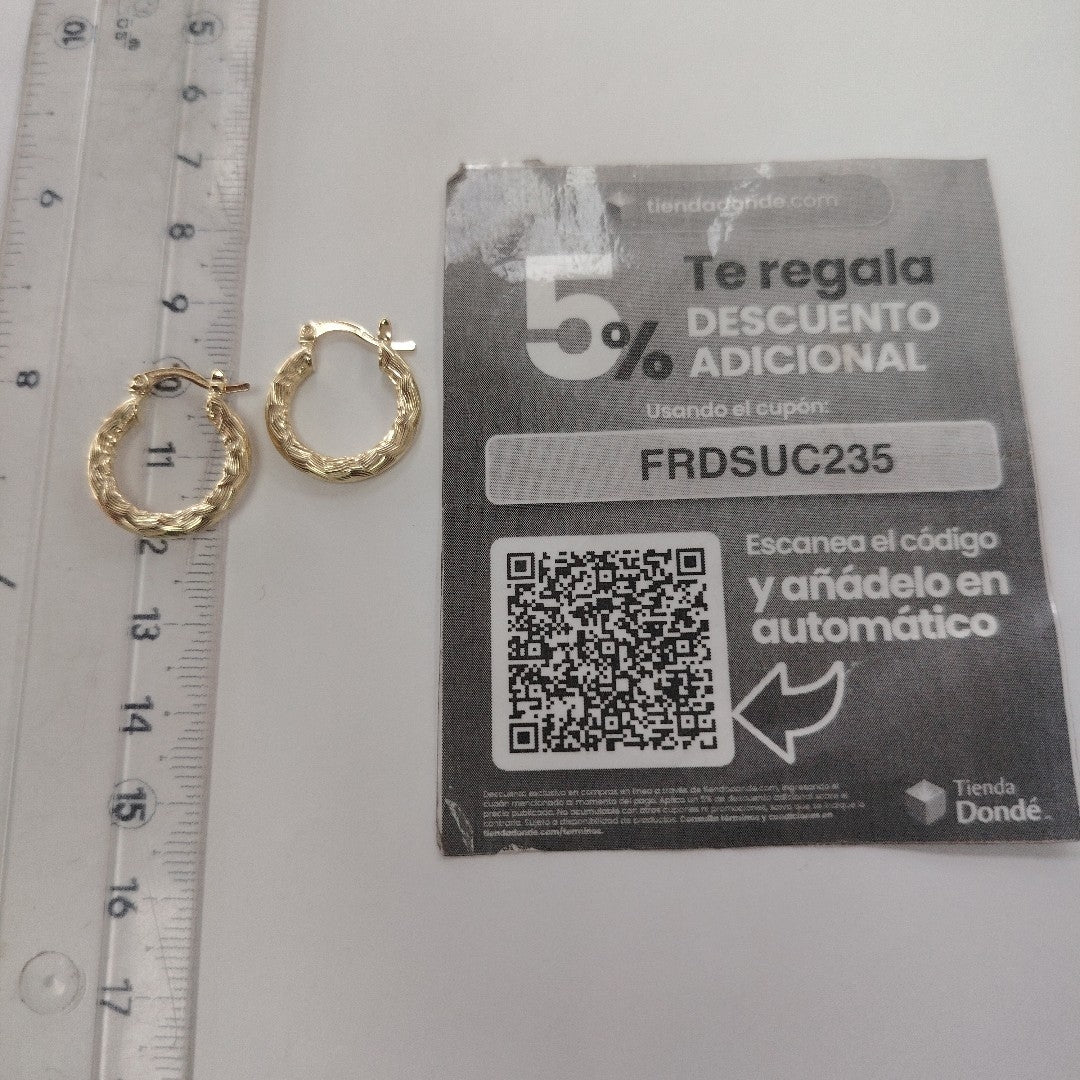 ARETES TEJIDO ARRACADAS ASTRIADAS 14K 1.9 GR (NUEVO)