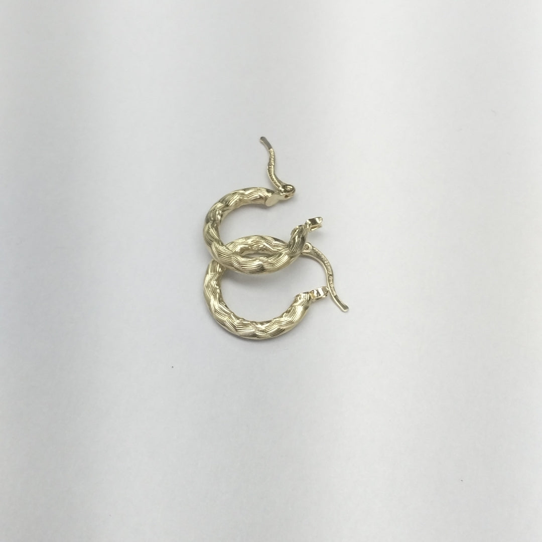 ARETES TEJIDO ARRACADAS ASTRIADAS 14K 1.9 GR (NUEVO)
