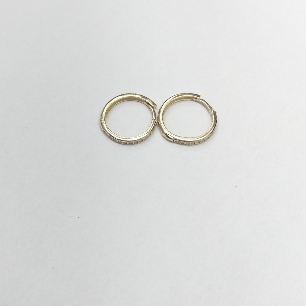 ARETES HUGGIES C CIRCONIA 14K 1.8 GR (NUEVO)