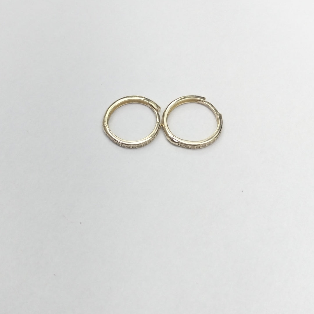 ARETES HUGGIES C CIRCONIA 14K 1.8 GR (NUEVO)