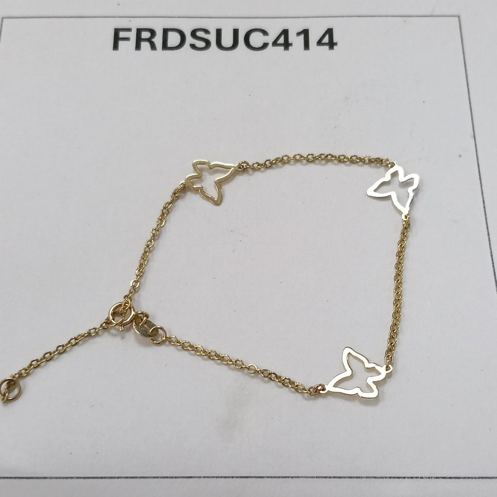 PULSERA ESPECIAL C MARIPOSAS 14K 18 CM 1.7 GR (NUEVO)