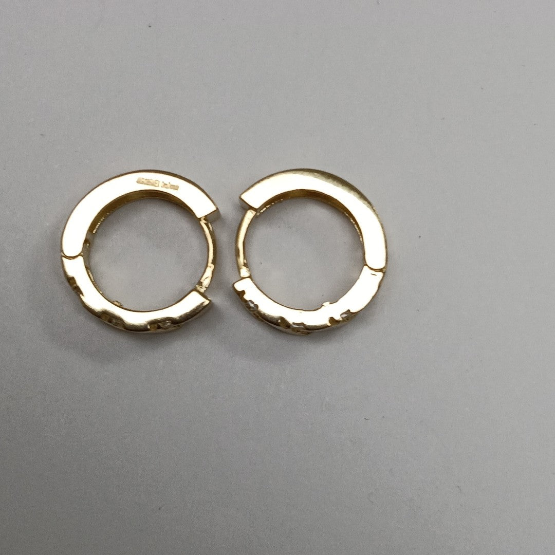 ARETES HUGGIES CON CIRCONIAS 14K 2.2 GR (NUEVO)