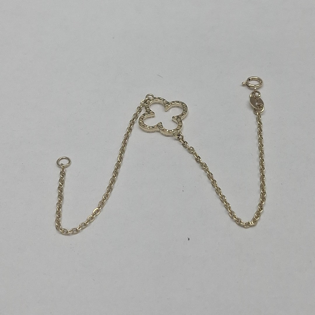 PULSERA TEJIDO ESPECIAL C CIRCONIAS 14K 18 CM 1.8 GR (NUEVO)
