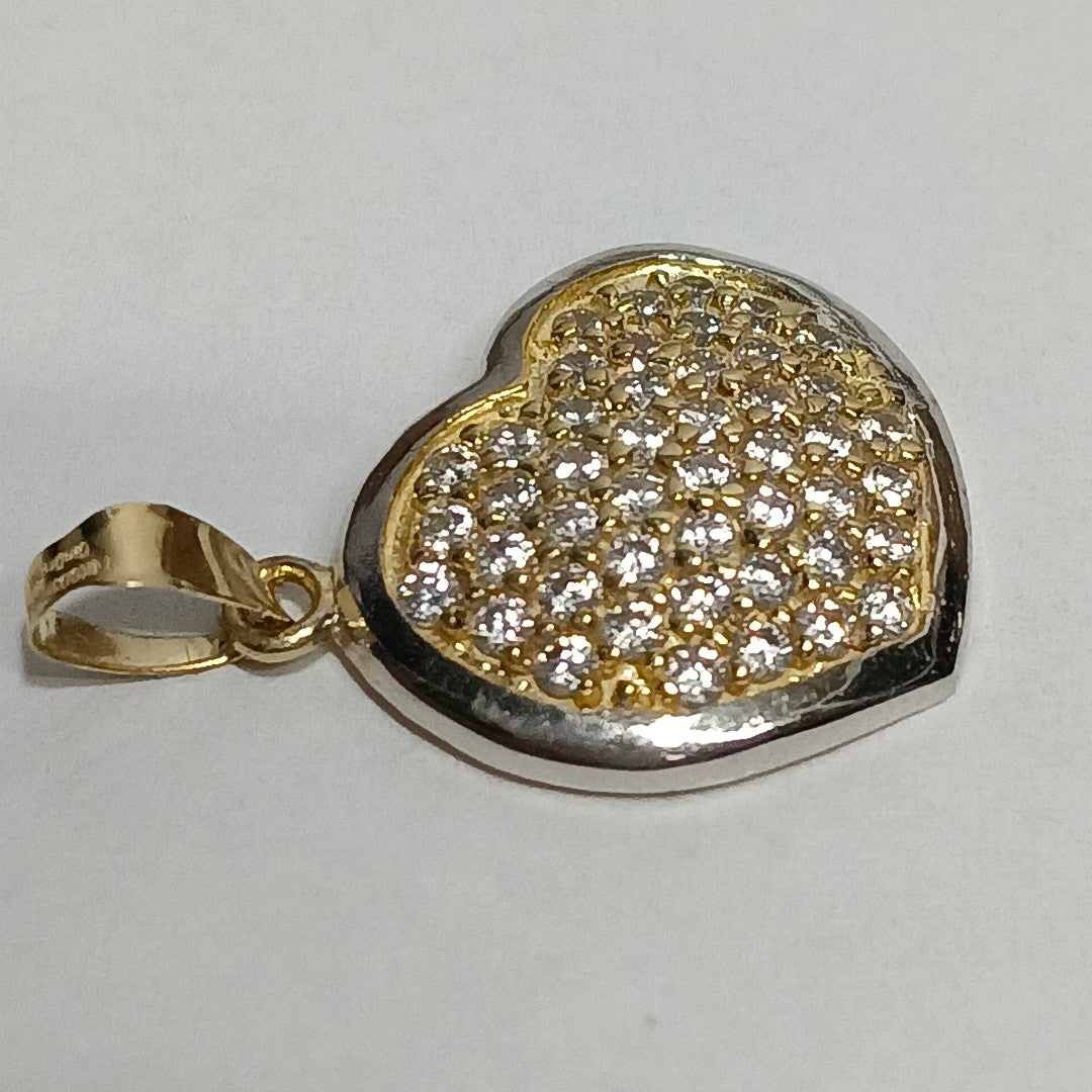 DIJE CORAZON CON CIRCONIAS 14K 1.8 GR (NUEVO)
