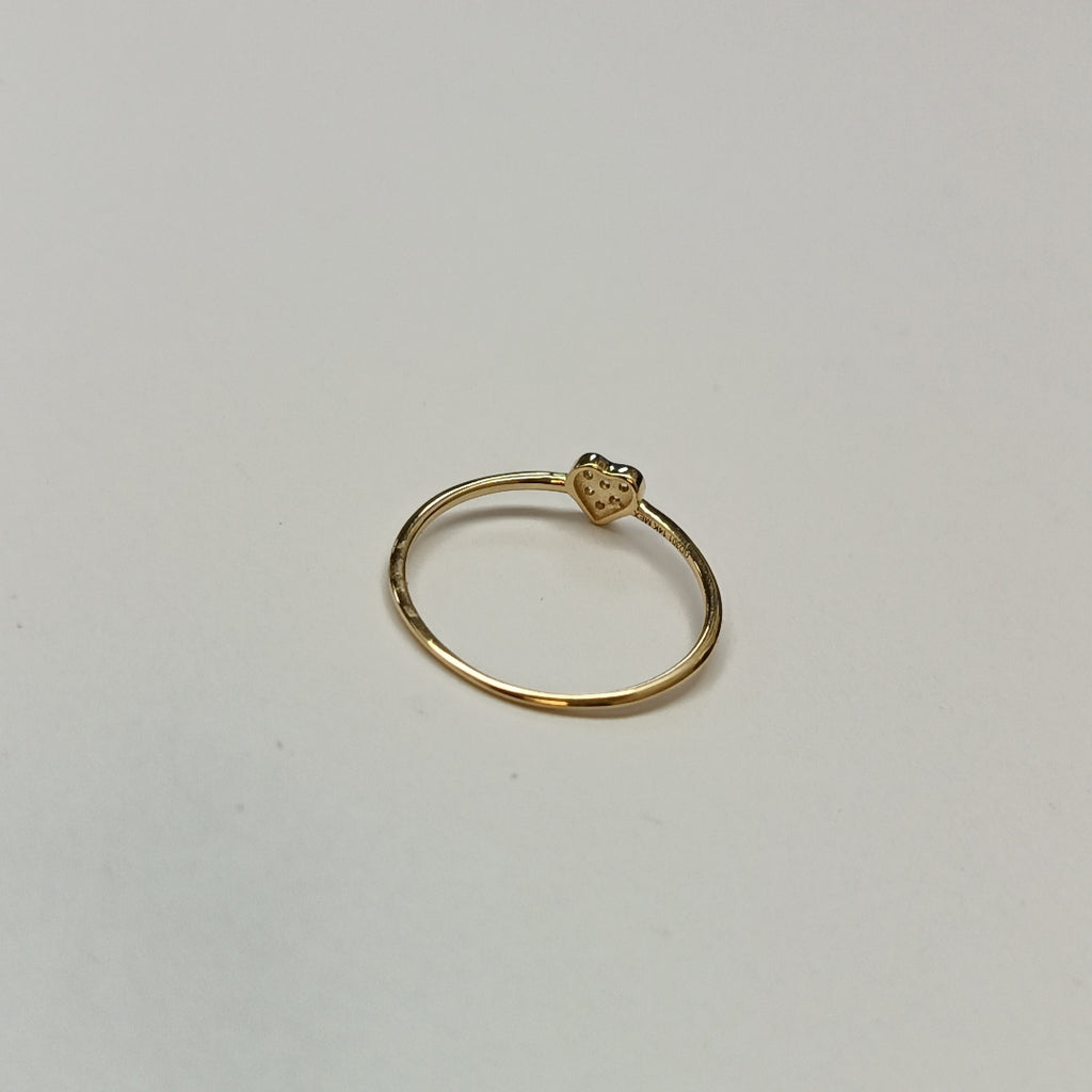 ANILLO ANILLITO CORAZON C CIRCONIA 14K 8 TALLA 0.8 GR (NUEVO)