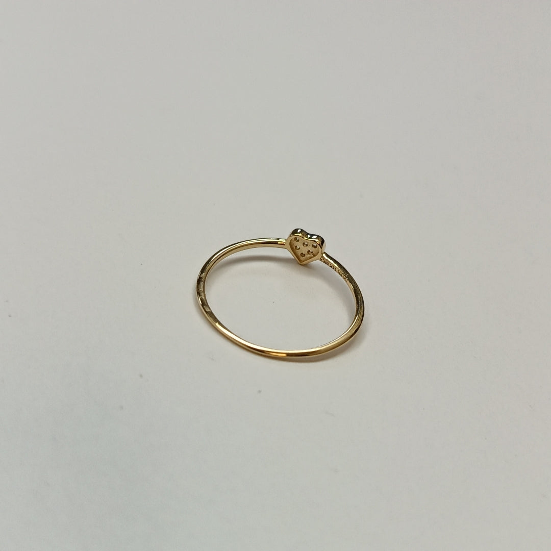 ANILLO ANILLITO CORAZON C CIRCONIA 14K 8 TALLA 0.8 GR (NUEVO)