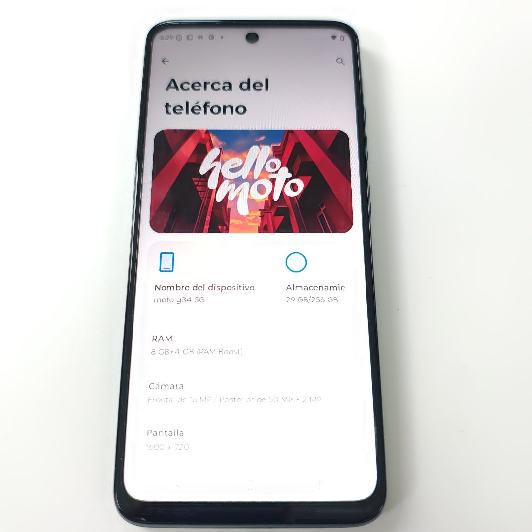 CELULAR MOTOROLA MOTO G34 5G XT2363-2 (2023) 256 GB 8 GB RAM (SEMINUEVO)