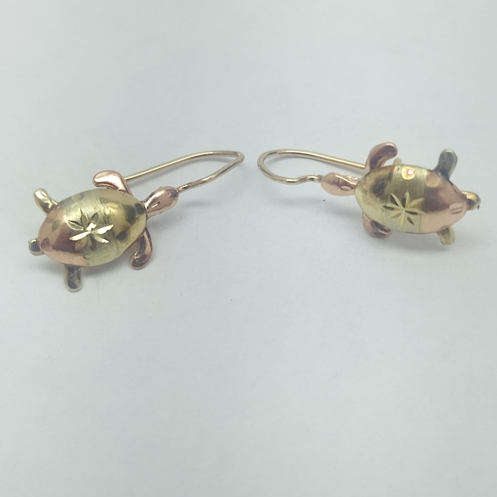 ARETES PAR ORO, ORO COMBINADO 10 K 1.6 GRMS (SEMINUEVO)