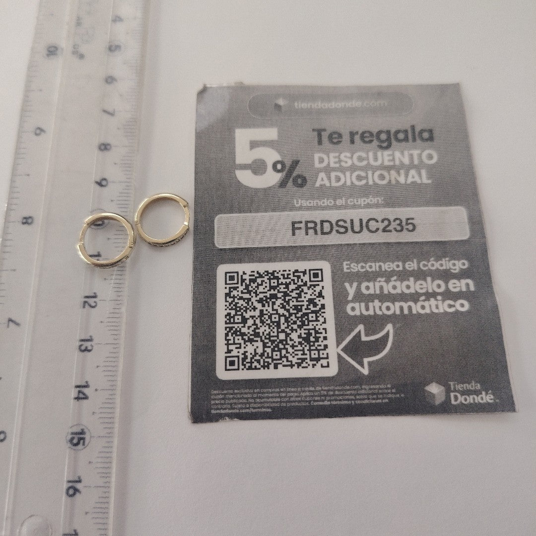 ARETES ARRACADA C CIRCONIAS 14K 1.6 GR (NUEVO)