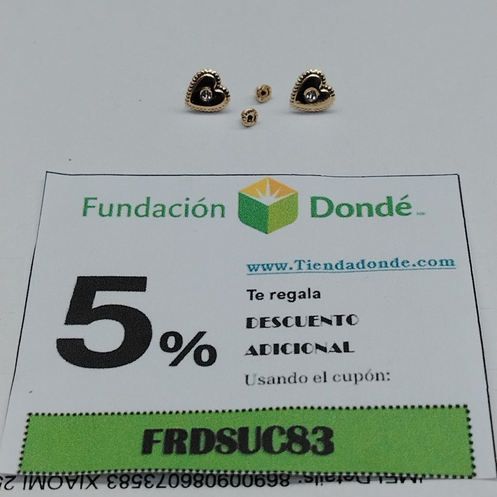 BROQUELES BROQUEL FIG CORAZON C CIRCONIA 14K 0.2614 GR (NUEVO)