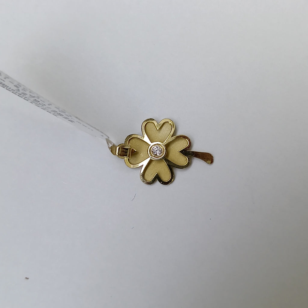 DIJE FIG TREBOL C CIRCONIA 14K 0.8 GR (NUEVO)