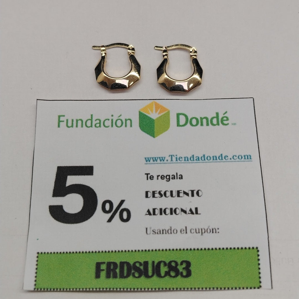ARETES TEJIDO ARRACADAS LISAS 14K 1.5 GR (NUEVO)