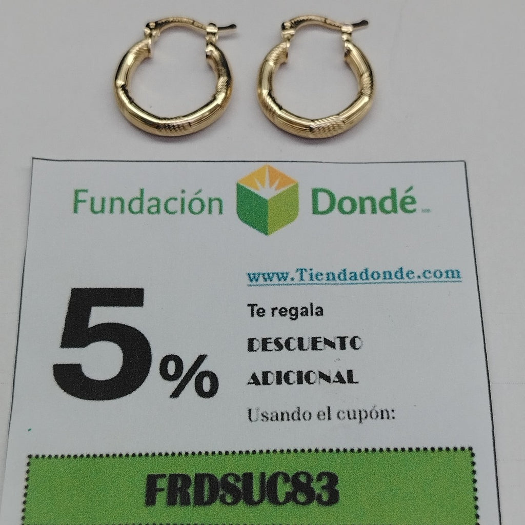 ARETES TEJIDO ARRACADAS CON DISEÑO 14K 2.6 GR (NUEVO)