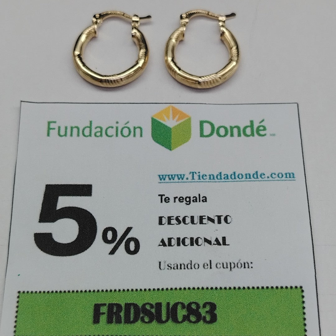 ARETES TEJIDO ARRACADAS CON DISEÑO 14K 2.6 GR (NUEVO)
