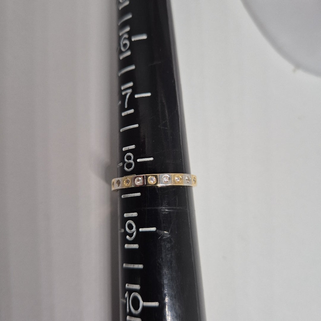 ANILLO ANILLITO C CIRCONIAS COMBINADO 14K 8 TALLA 2 GR (NUEVO)