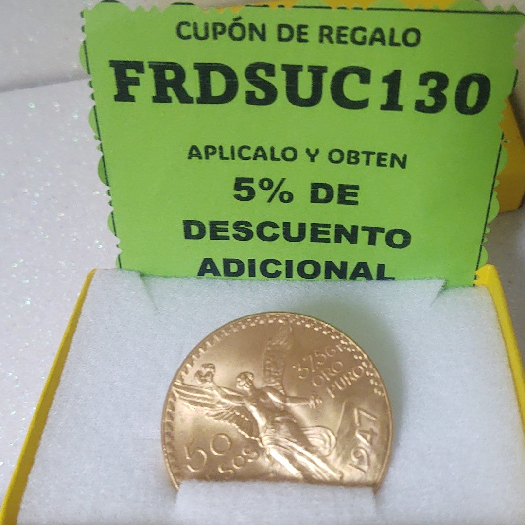 K1 41.6 GRMS 21 K IDENTIFICACIÓN MONEDA NOMINATIVA MONEDAS PESOS 50 PESOS (SEMINUEVO)