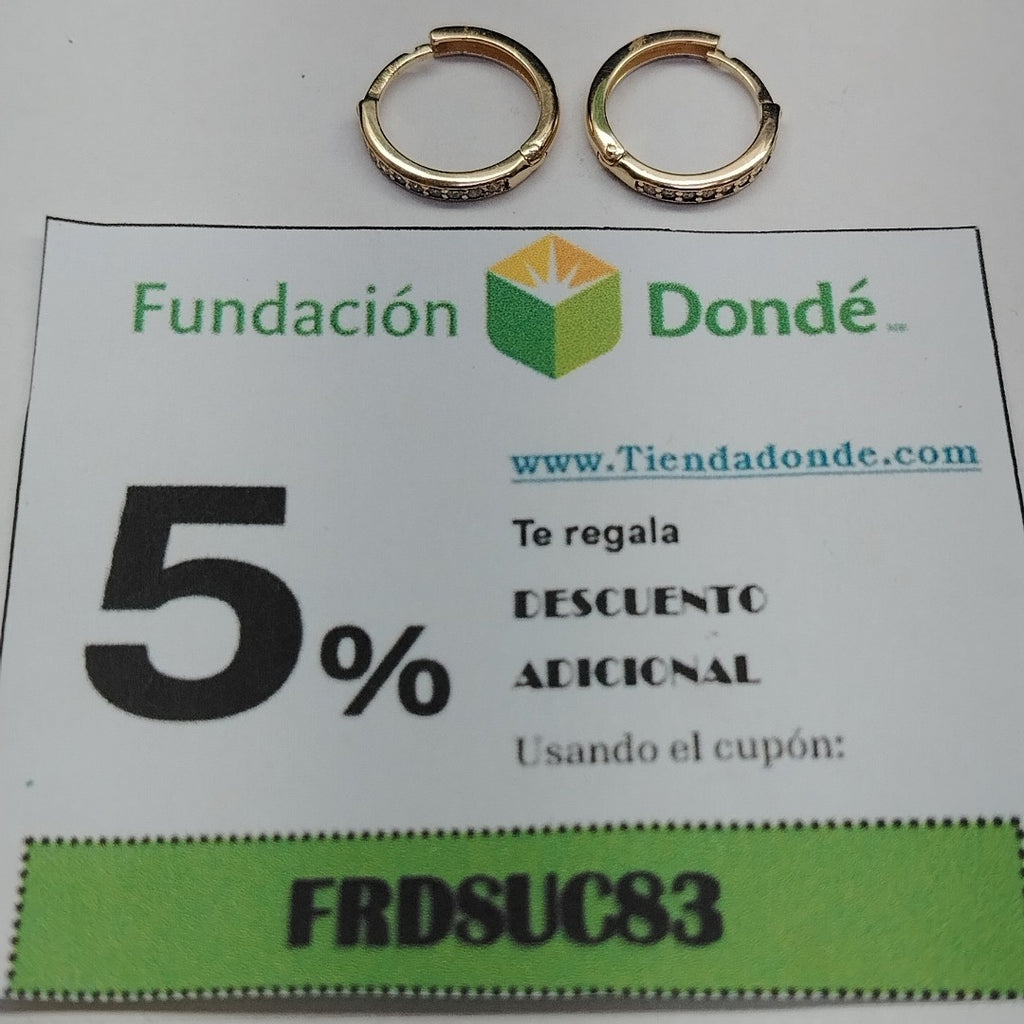 ARETES ARRACADA C CIRCONIAS 14K 1.5 GR (NUEVO)