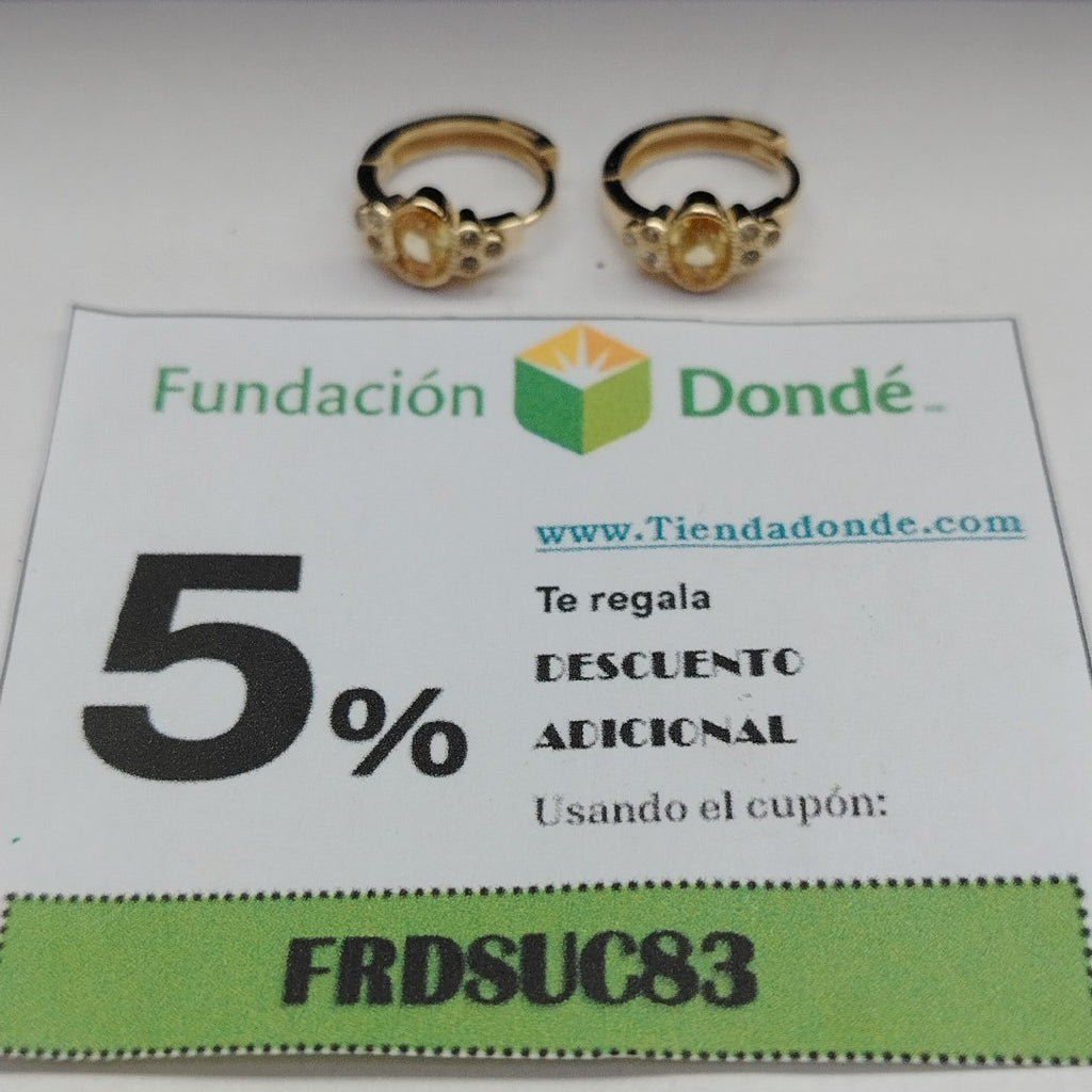 ARETES ARRACADAS CON CIRCONIAS Y PDRAS COL 14K 3.2 GR (NUEVO)