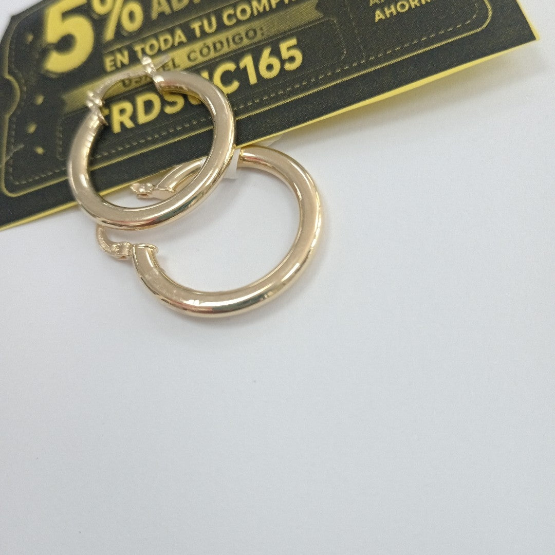 ARETES TEJIDO ARRACADA LISA 14K 2.1 GR (NUEVO)