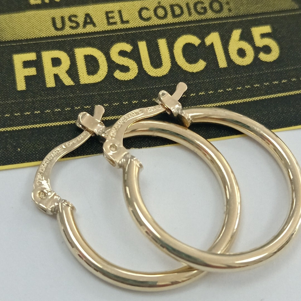 ARETES TEJIDO ARRACADAS LISAS 14K 1.1 GR (NUEVO)