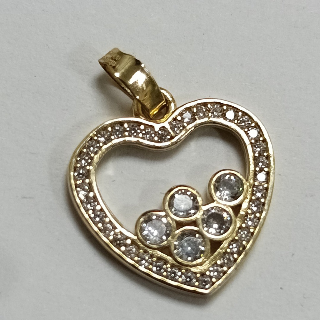 DIJE CORAZON CON CIRCONIAS 14K 1.7 GR (NUEVO)