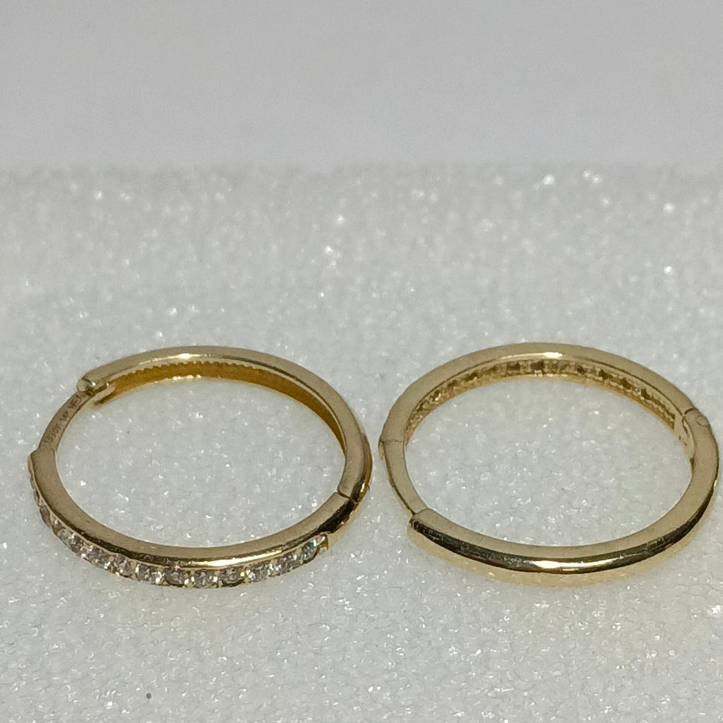 ARETES ARRACADAS C CIRCONIAS 14K 1.9 GR (NUEVO)