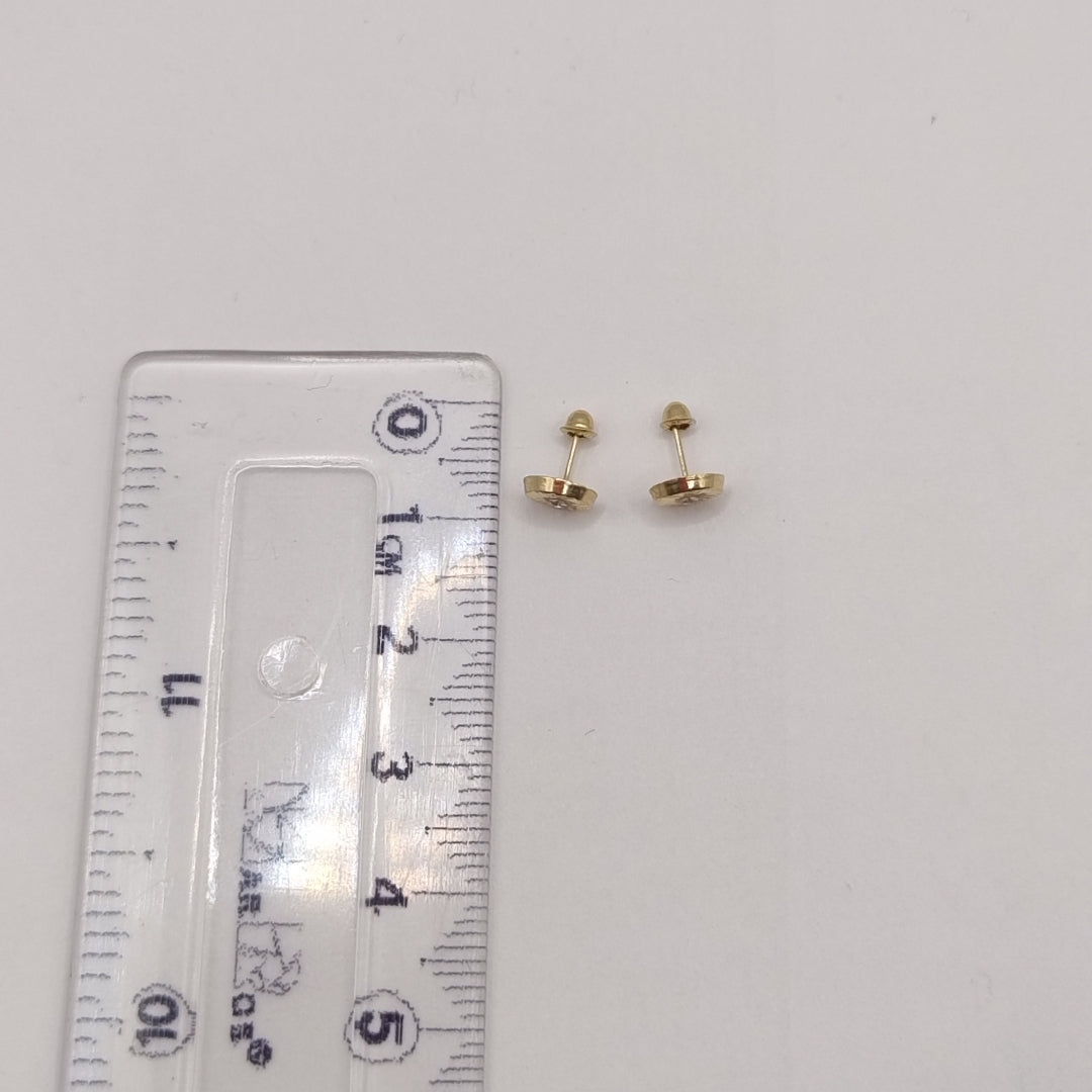 BROQUELES BROQUEL FIG BOTON C CIRCONIA 14K 0.2916 GR (NUEVO)