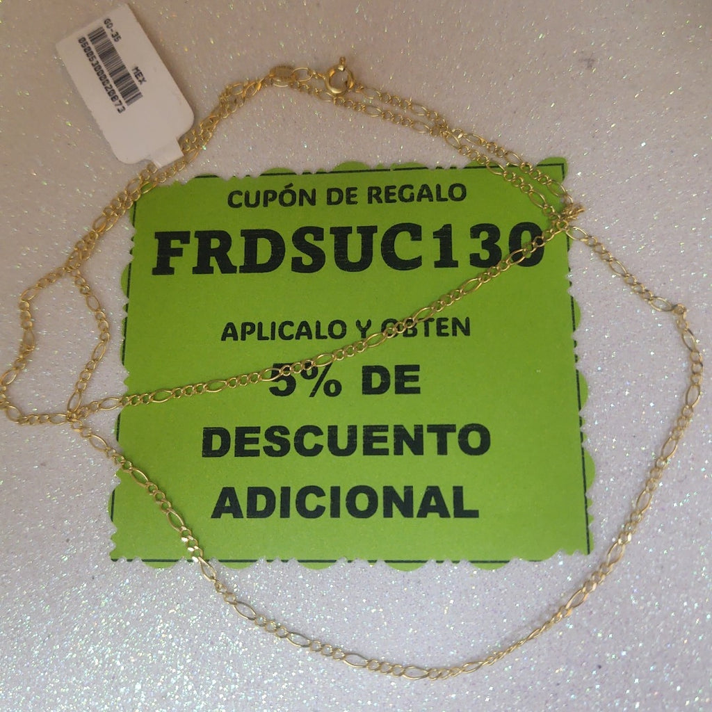 CADENA TEJIDO 3X1 14K 55 CM 2.3 GR (NUEVO)