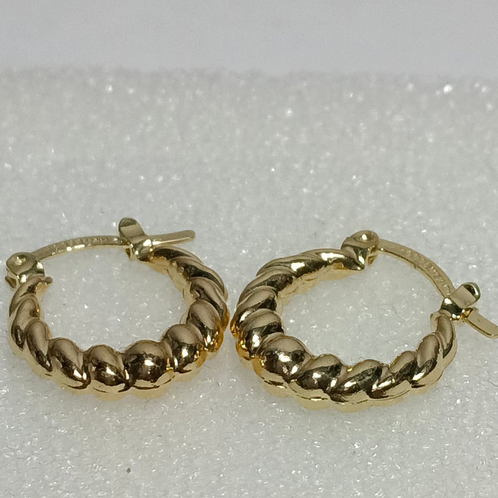 ARETES ARRACADAS TZL HUECAS 14K 1.5 GR (NUEVO)