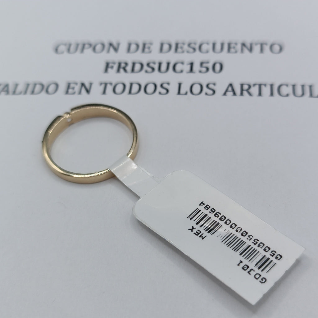 ANILLO ANILLITO SOLITARIO C CIRCONIA 14K 8 TALLA 2.6 GR (NUEVO)