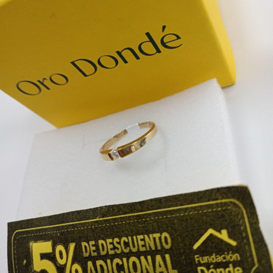 ANILLO ANILLITO SOLITARIO C CIRCONIA 14K 7 TALLA 2.5 GR (NUEVO)