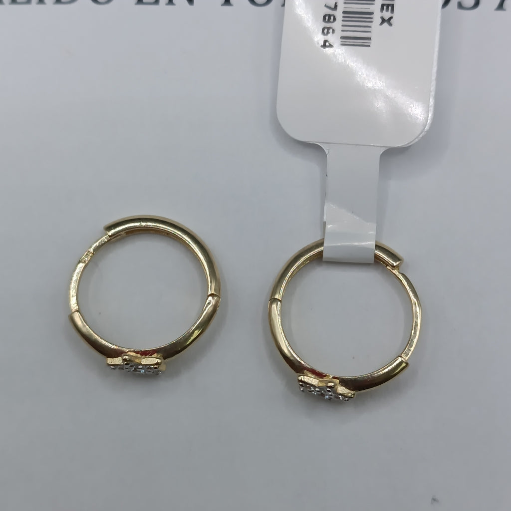 ARETES ARRACADAS FIG ESTRELLA CIRCONIAS 10K 1.6 GR (NUEVO)