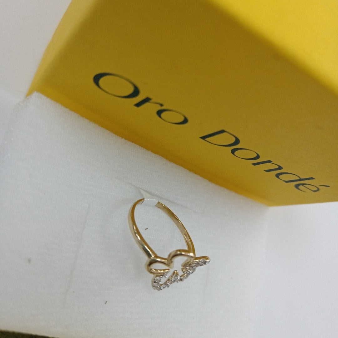 ANILLOS FIG FLOR C CIRCONIAS 14K TALLA 8 1.5 GR (NUEVO)