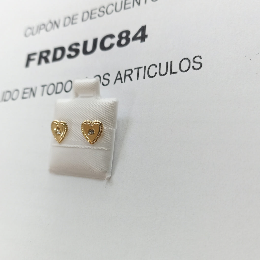 BROQUELES BROQUEL FIG CORAZON C CIRCONIA 14K 0.2614 GR (NUEVO)