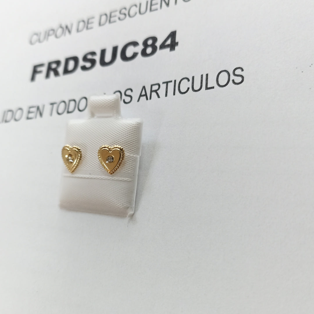 BROQUELES BROQUEL FIG CORAZON C CIRCONIA 14K 0.2614 GR (NUEVO)