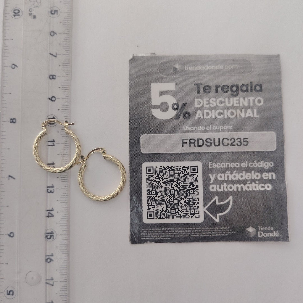 ARETES ARRACADAS LABRADAS 14K 2 GR (NUEVO)
