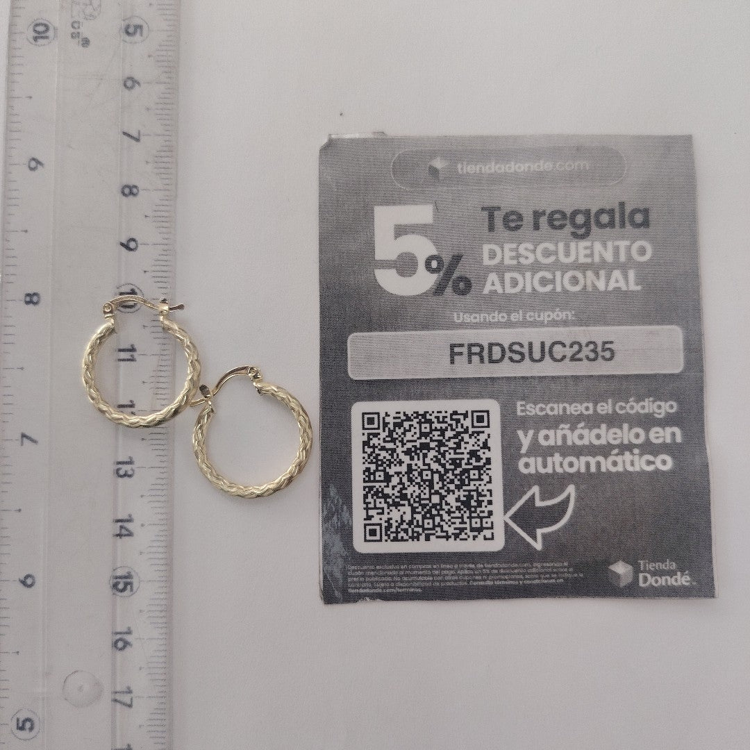 ARETES ARRACADAS LABRADAS 14K 2 GR (NUEVO)