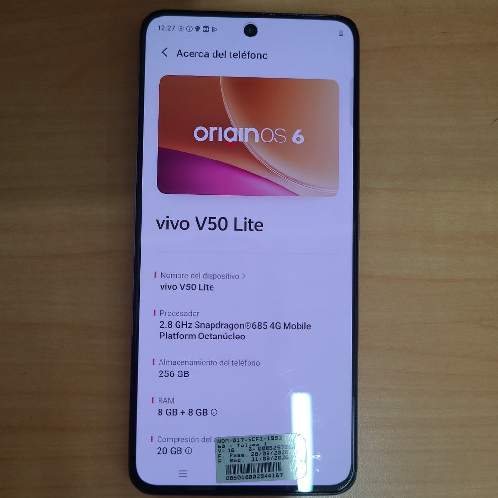 CELULAR VIVO V50 LITE V2441 (2025) 256 GB 8 GB RAM (SEMINUEVO)