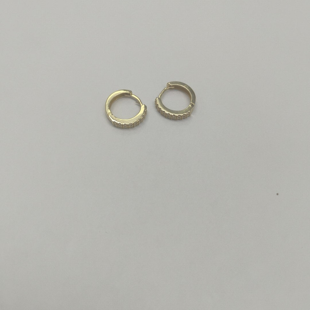 ARETES HUGGIES C CIRCONIA 14K 1.8 GR (NUEVO)