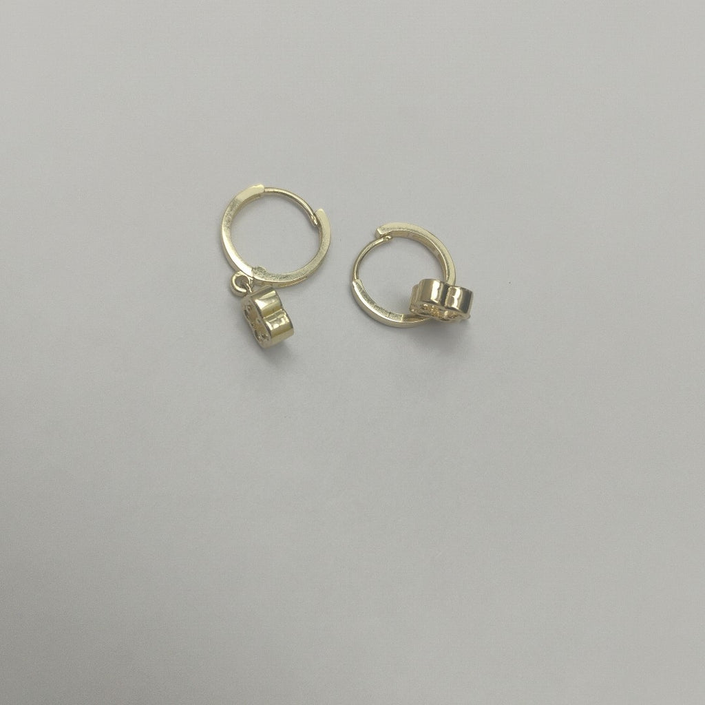 ARETES ARRACADAS CON DIJE 14K 2.4 GR (NUEVO)